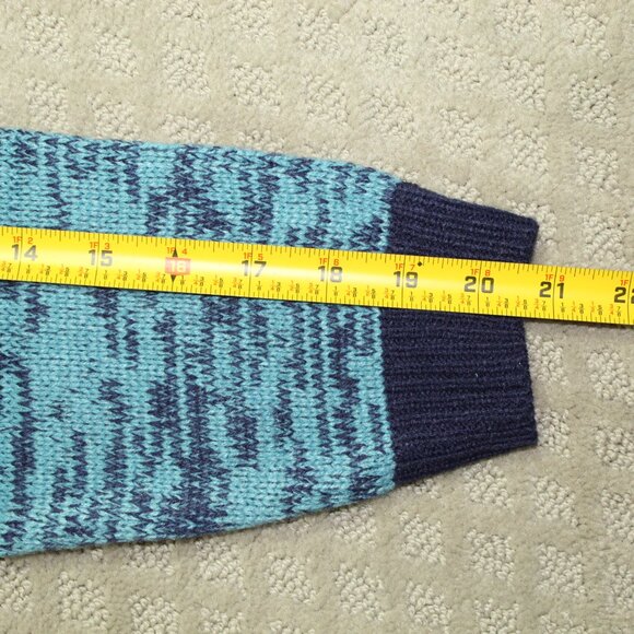 NWT Lu La Roe Sz Small Variegated Blue and Turquois V-Neck 3/4 Sleeve Sweater - Picture 3 of 5